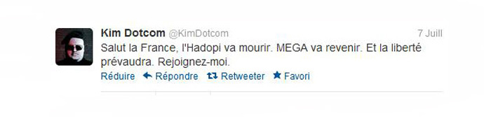 Kim Dotcom sur Twitter