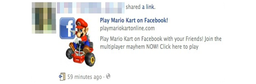 Mario Kart sur Facebook